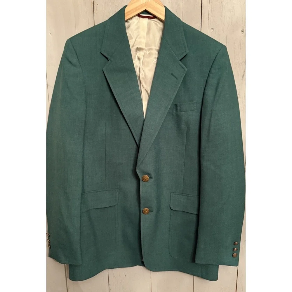 Vintage Jack Nicholson‎ Hart Schaffner Marx Men's Green Blazer Sz-44 preppy Rare
